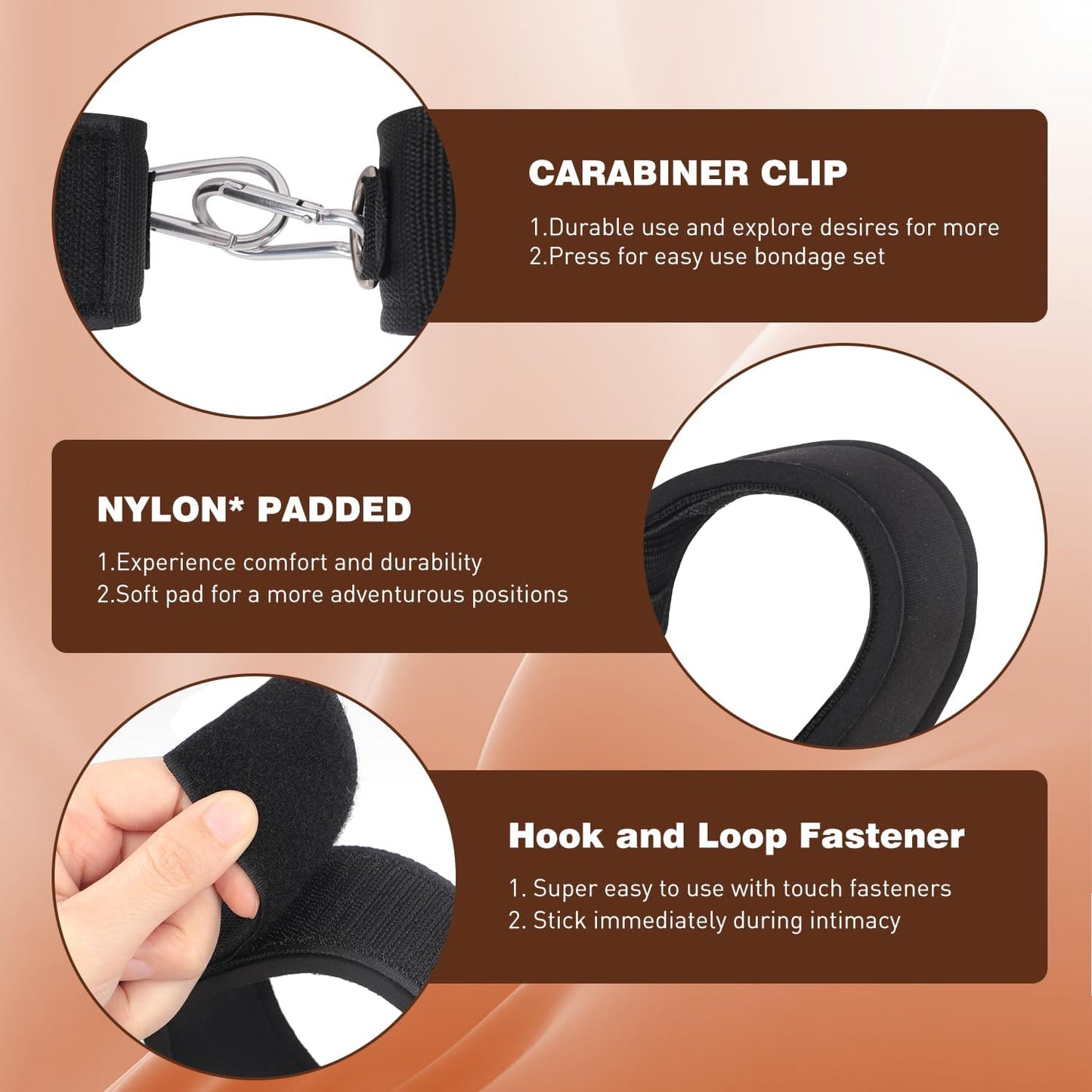 Adjustable BDSM Wrist and Thigh Ankle Cuffs Set-3