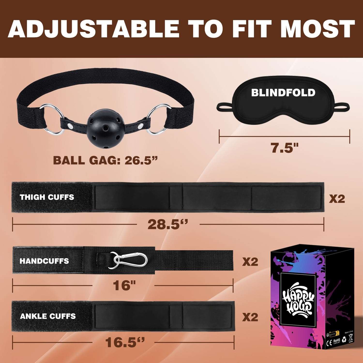 Adjustable BDSM Wrist and Thigh Ankle Cuffs Set-4