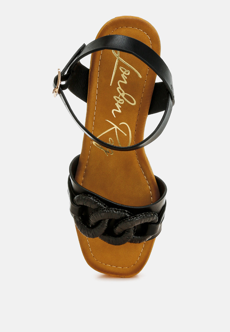 Emelda cushion chain pin buckle wedges-4