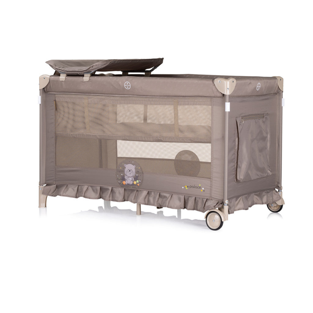 Chipolino Palace multifunkciós utazóágy baldachinnal - Bear beige-3