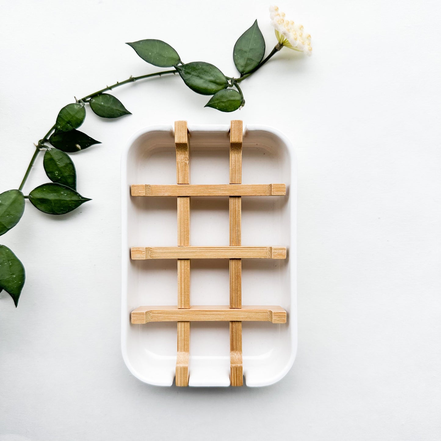 Biodegradable Bamboo & Cornstarch Soap Dish - Plastic Free Zero Waste Eco friendly Soap Tray-1