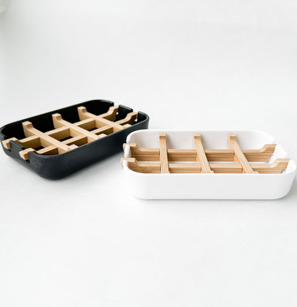 Biodegradable Bamboo & Cornstarch Soap Dish - Plastic Free Zero Waste Eco friendly Soap Tray-4