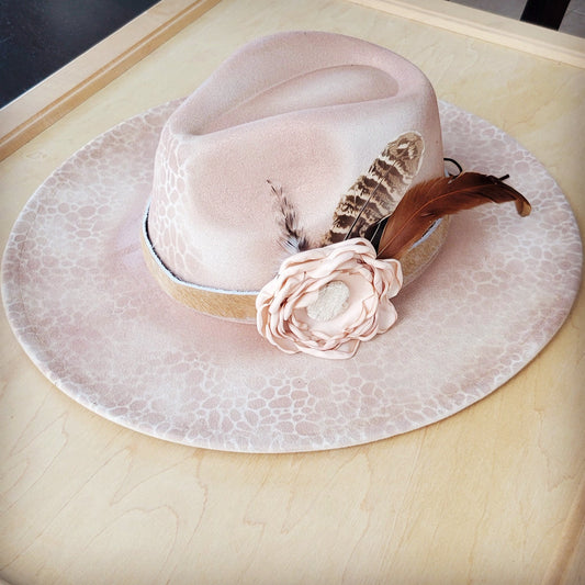 CUSTOM Hand-Painted Cowgirl Western Boho Hat A109-0