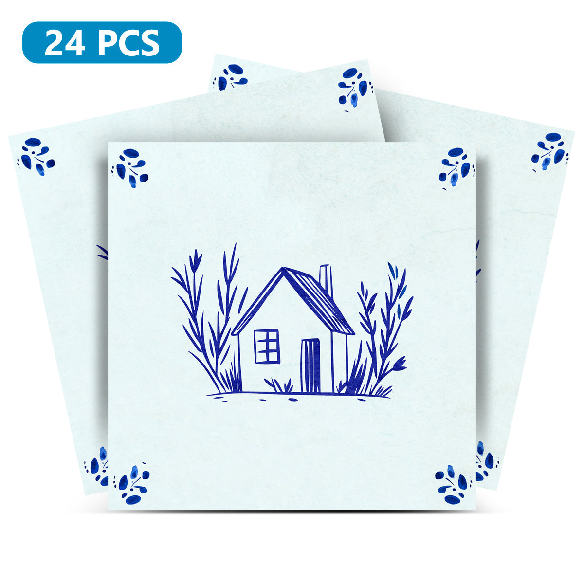 House Delft Vintage Blue Design Peel And Stick Tile Stickers delft fireplace surround Kitchen Tile Trends - D67-0