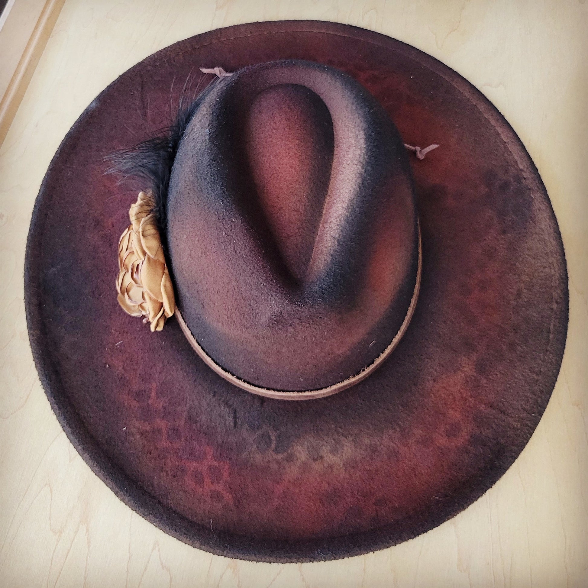 CUSTOM Hand-Painted Cowgirl Western Boho Hat A114-1