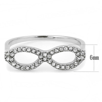 DA315 - No Plating Stainless Steel Ring with AAA Grade CZ  in Clear-1