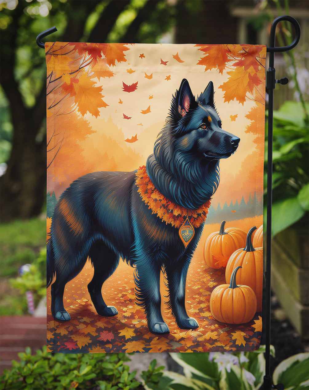 Belgian Sheepdog Fall Garden Flag-2