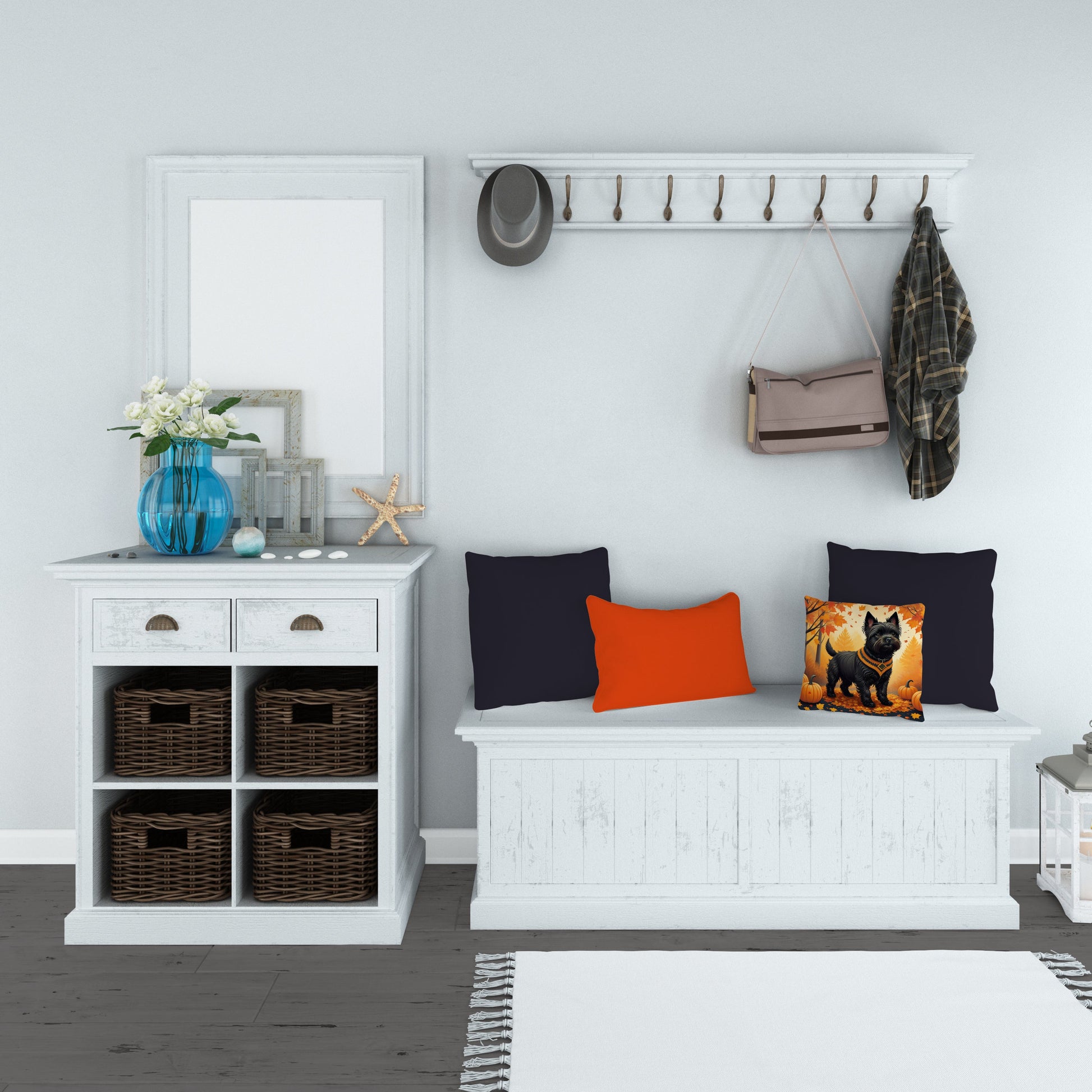 Black Cairn Terrier Fall Throw Pillow-3