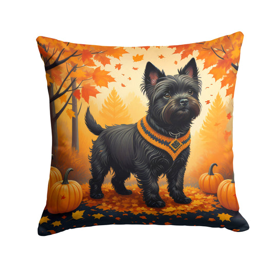Black Cairn Terrier Fall Throw Pillow-0