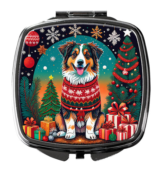 Australian Shepherd Christmas Compact Mirror-0