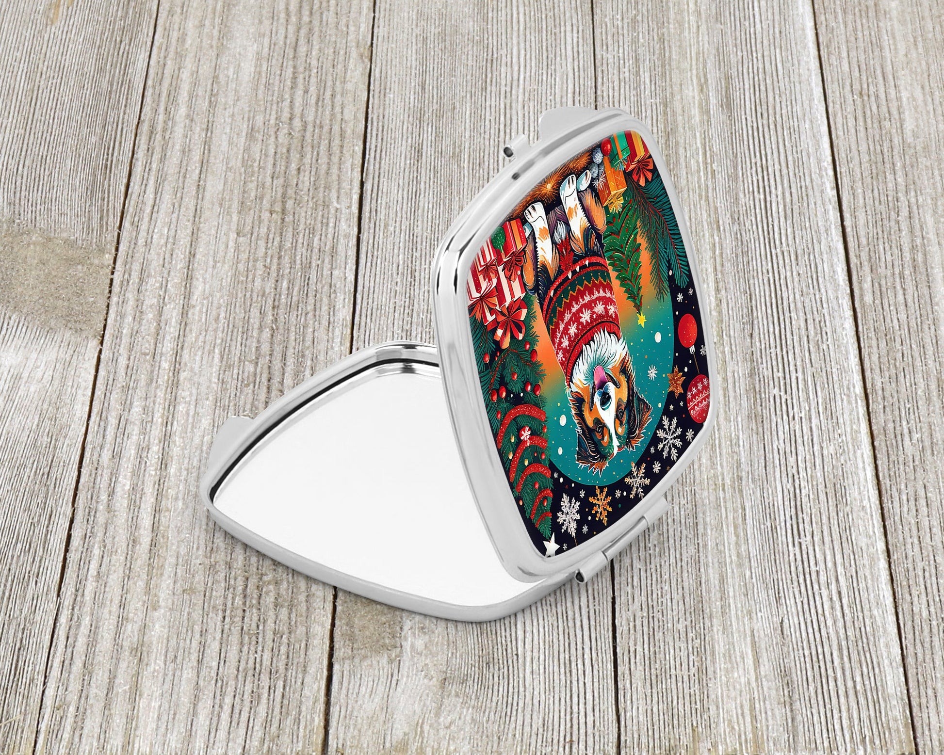 Australian Shepherd Christmas Compact Mirror-1