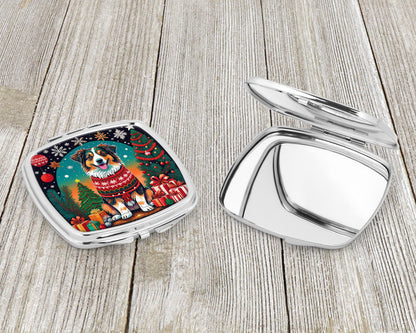 Australian Shepherd Christmas Compact Mirror-2
