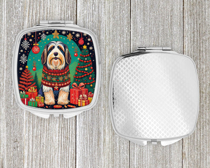 Bearded Collie Christmas Compact Mirror-3
