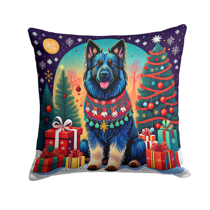 Belgian Sheepdog Christmas Throw Pillow-0