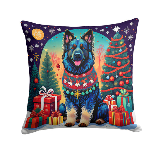 Belgian Sheepdog Christmas Throw Pillow-0