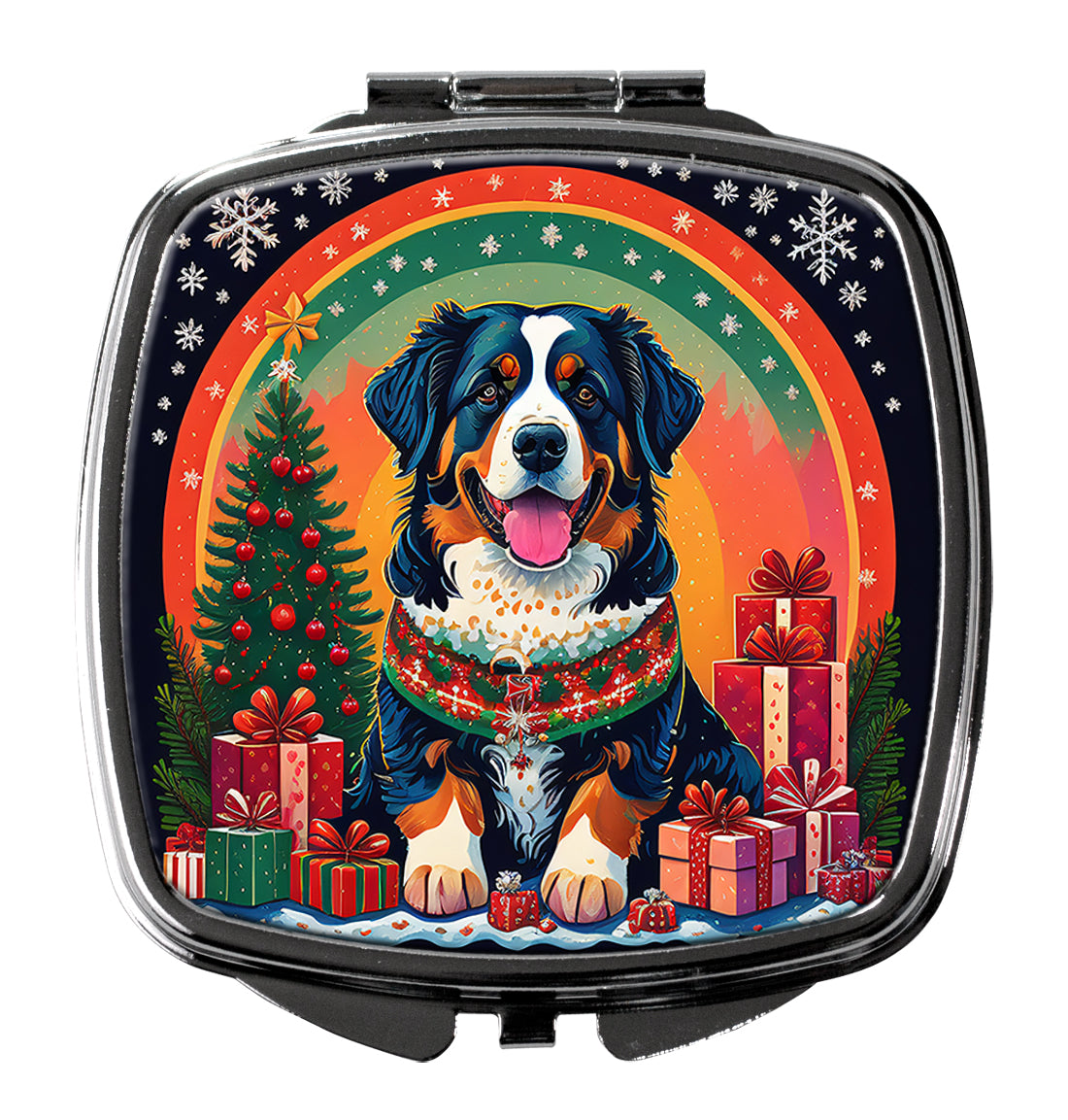 Bernese Mountain Dog Christmas Compact Mirror-0