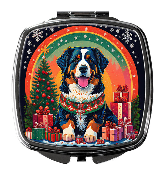 Bernese Mountain Dog Christmas Compact Mirror-0