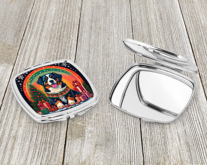 Bernese Mountain Dog Christmas Compact Mirror-2