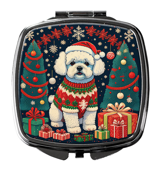 Bichon Frise Christmas Compact Mirror-0