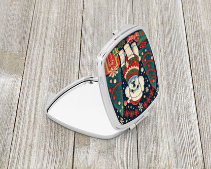 Bichon Frise Christmas Compact Mirror-1