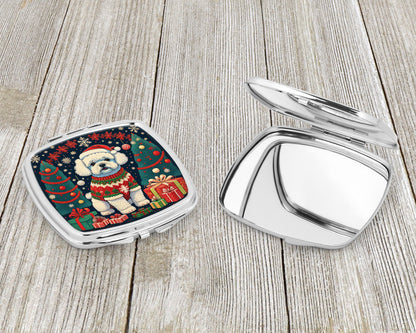 Bichon Frise Christmas Compact Mirror-2