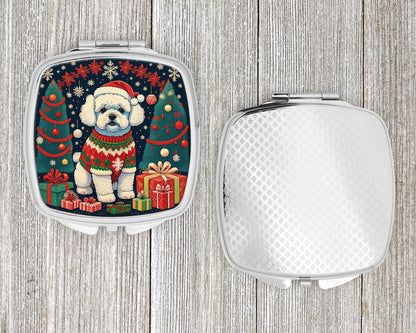 Bichon Frise Christmas Compact Mirror-3