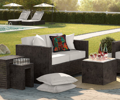 Border Terrier Christmas Throw Pillow-2