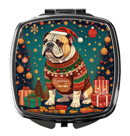 English Bulldog Christmas Compact Mirror-0