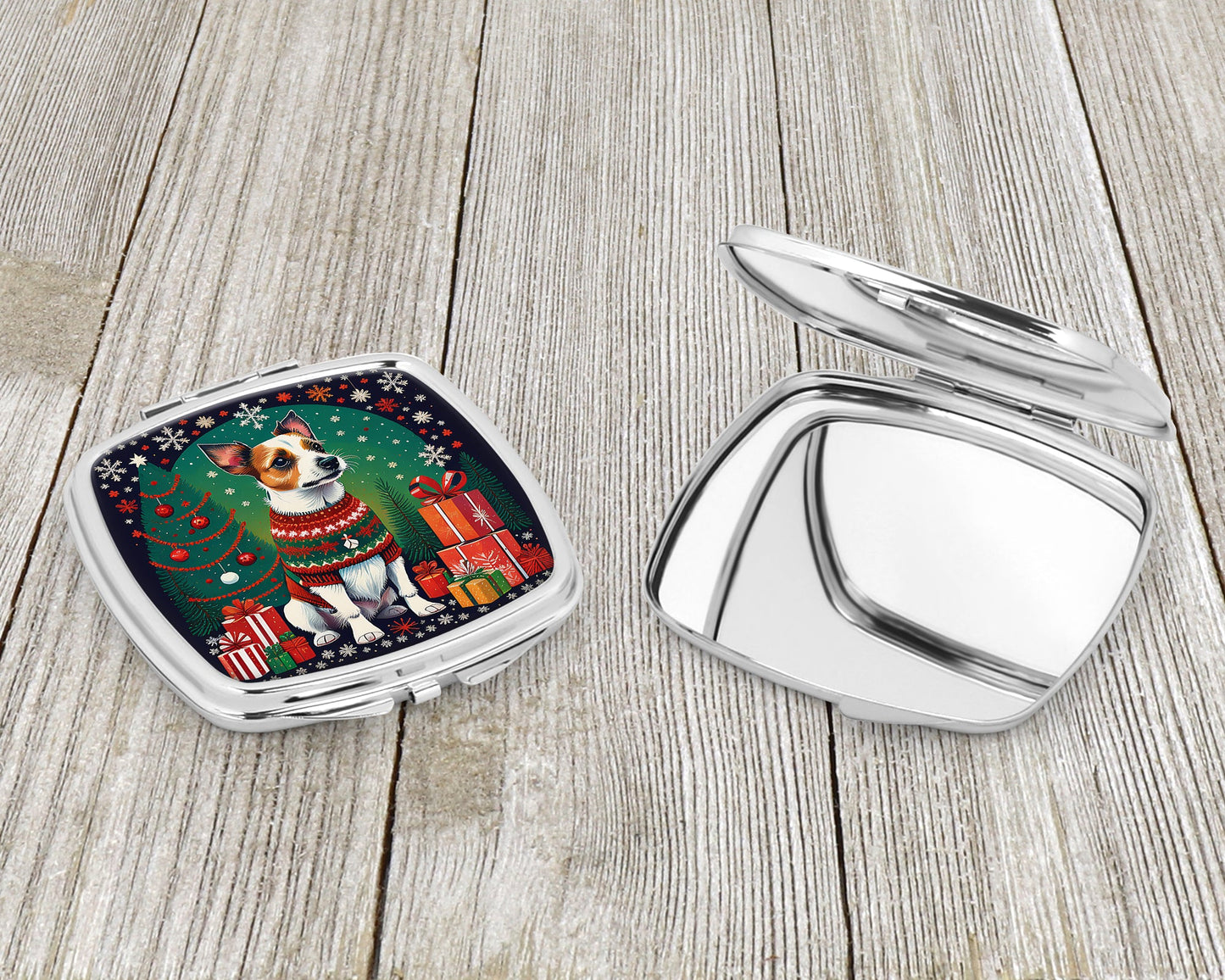 Jack Russell Terrier Christmas Compact Mirror-2