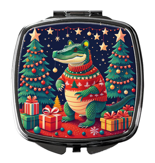 Alligator Christmas Compact Mirror-0