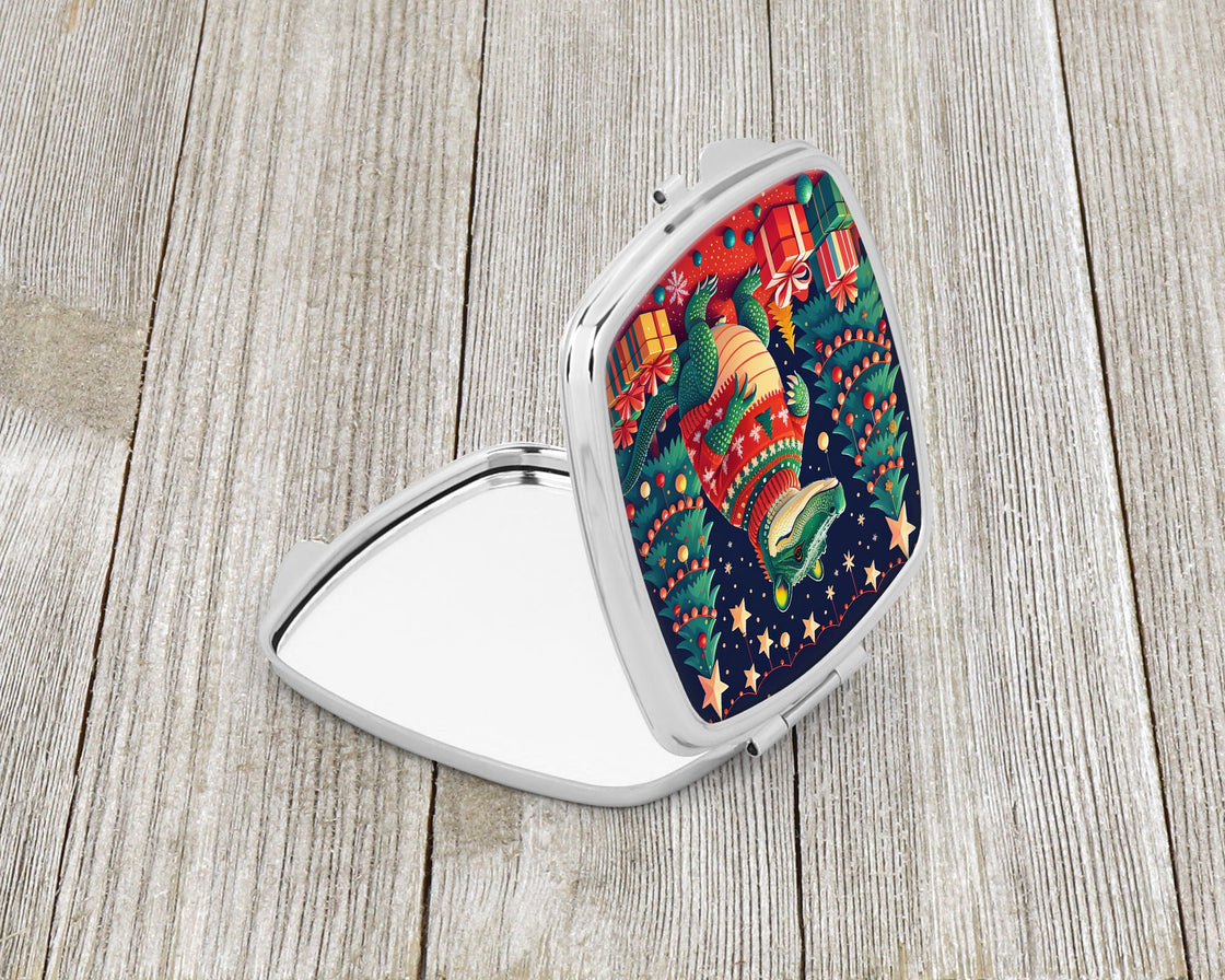 Alligator Christmas Compact Mirror-1