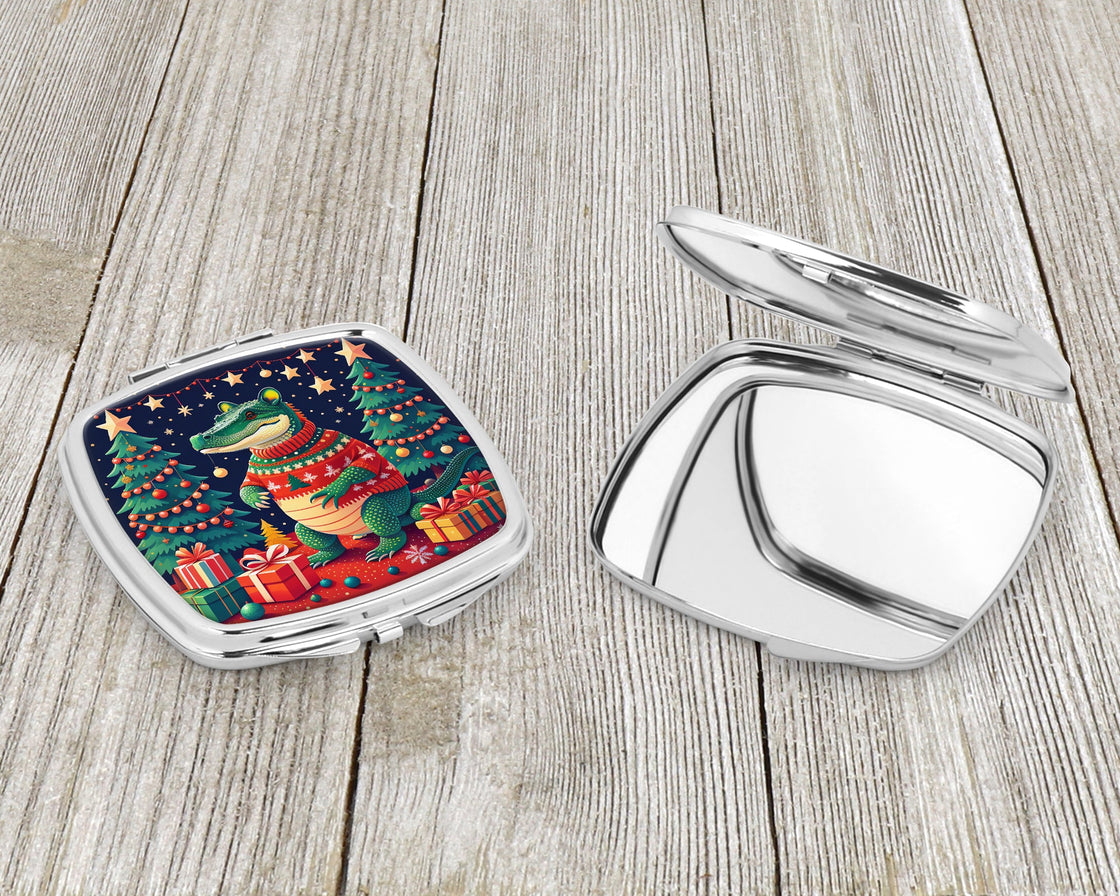 Alligator Christmas Compact Mirror-2