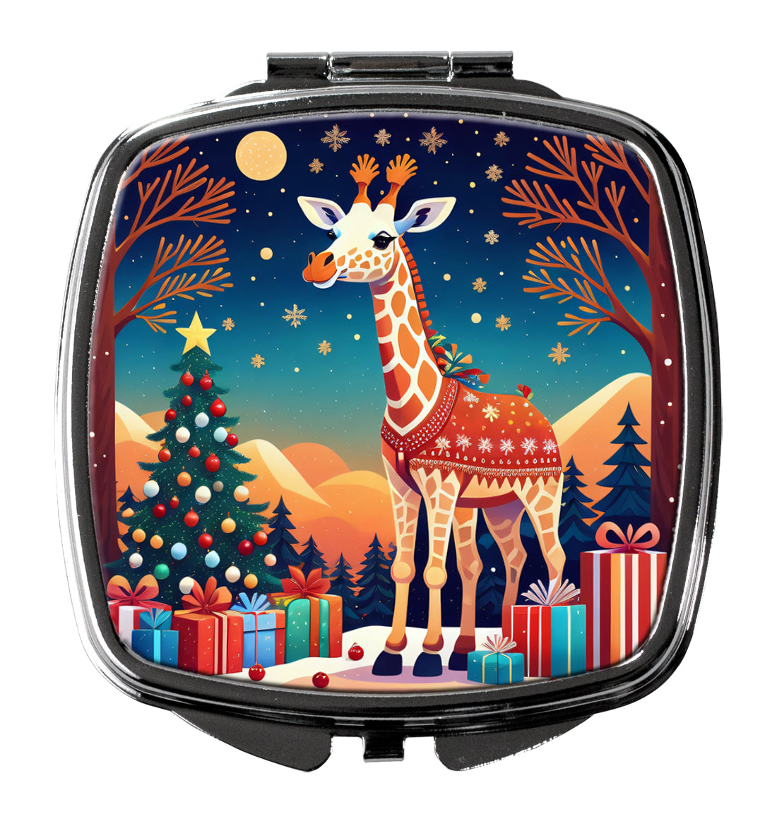 Giraffe Christmas Compact Mirror-0