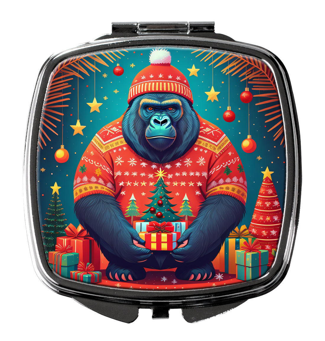 Gorilla Christmas Compact Mirror-0
