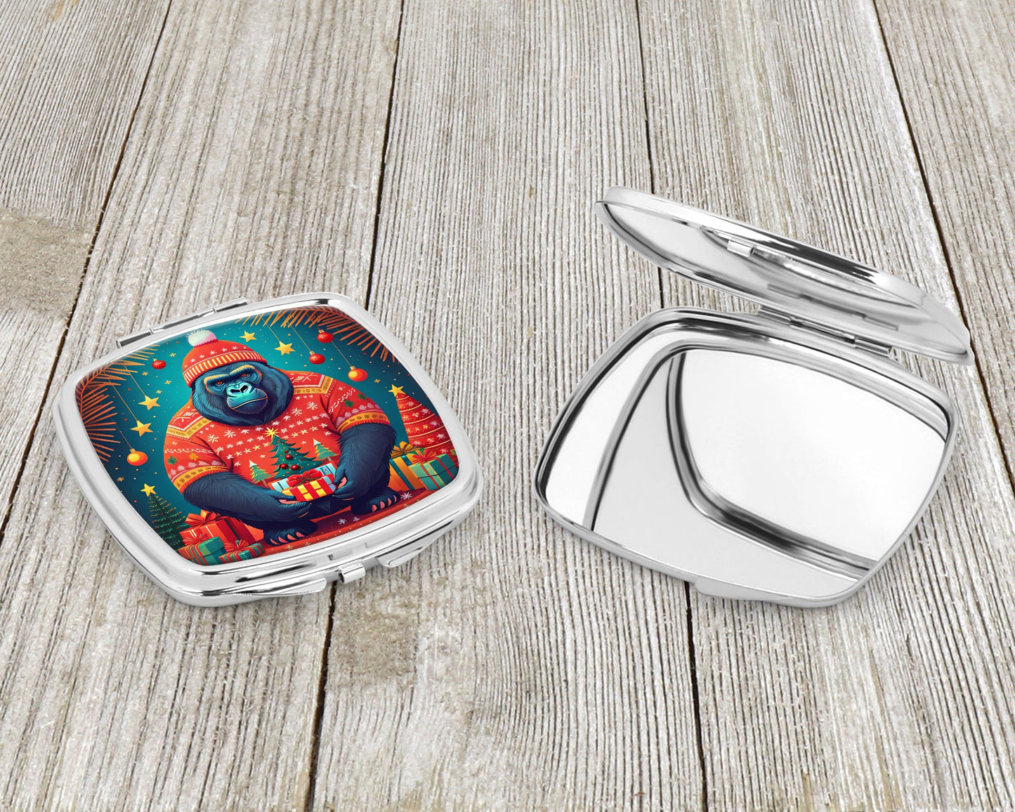 Gorilla Christmas Compact Mirror-2
