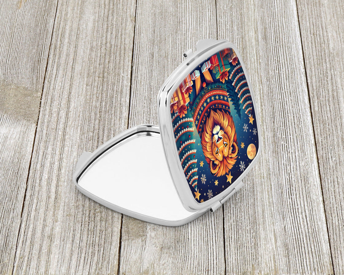 Lion Christmas Compact Mirror-1