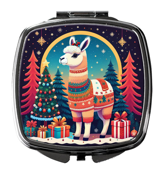 Llama Christmas Compact Mirror-0