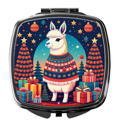 Llama Christmas Compact Mirror-0