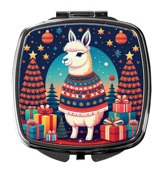 Llama Christmas Compact Mirror-0