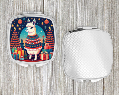 Llama Christmas Compact Mirror-3