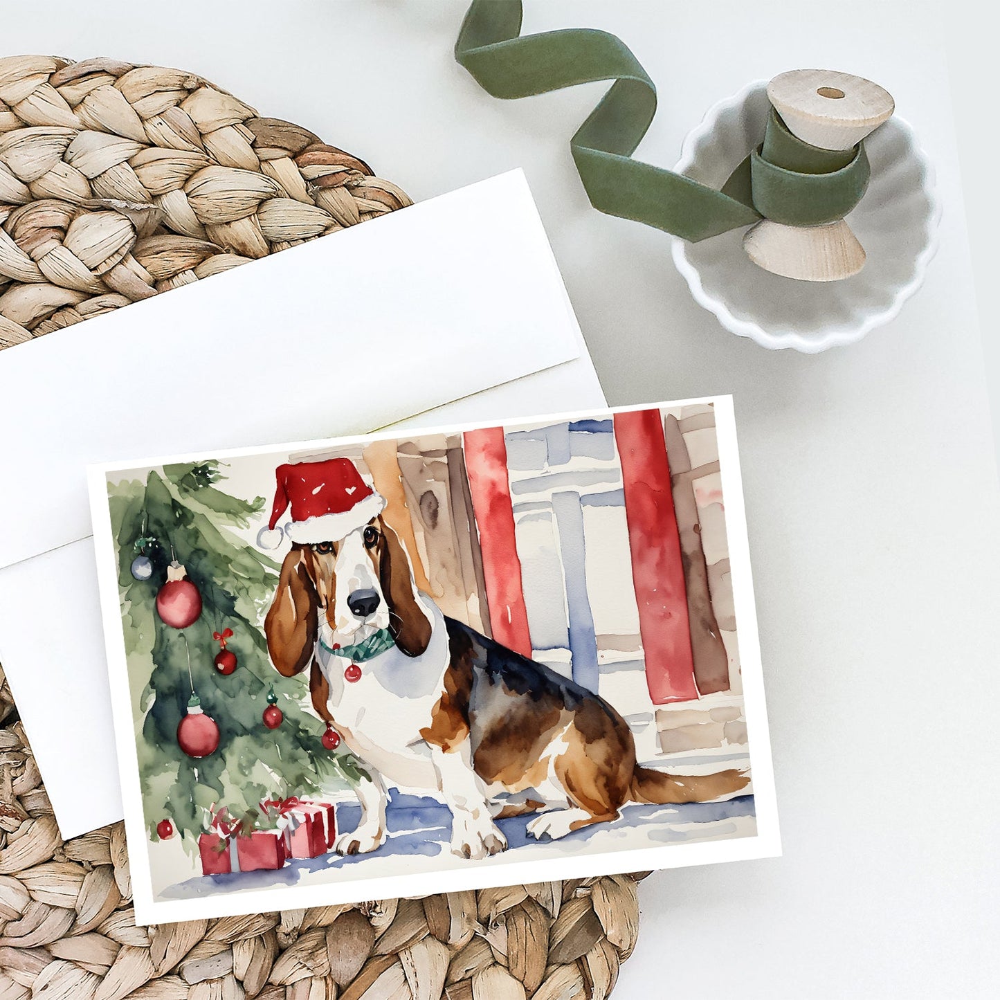 Basset Hound Christmas Greeting Cards Pack of 8-1