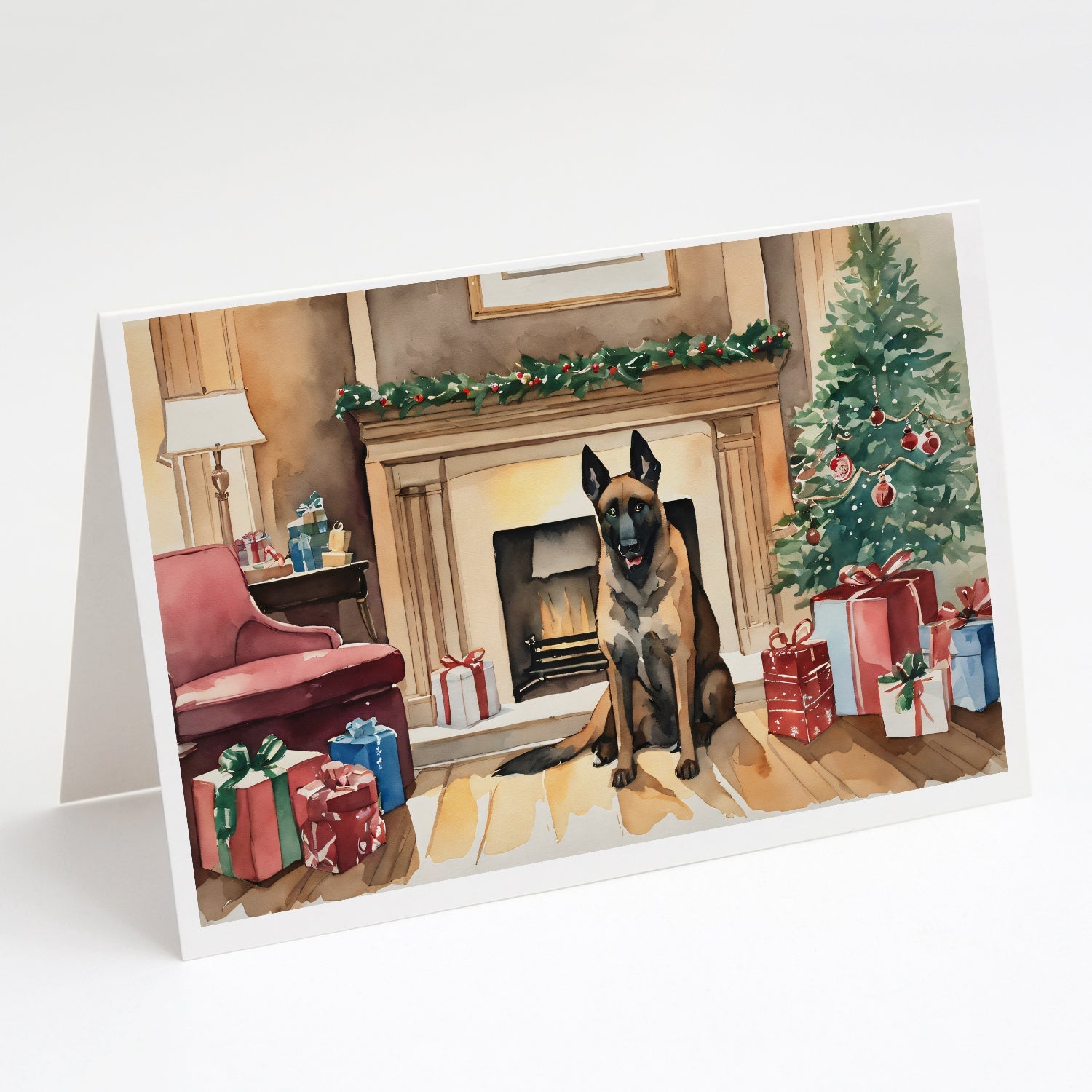 Belgian Malinois Christmas Greeting Cards Pack of 8-0