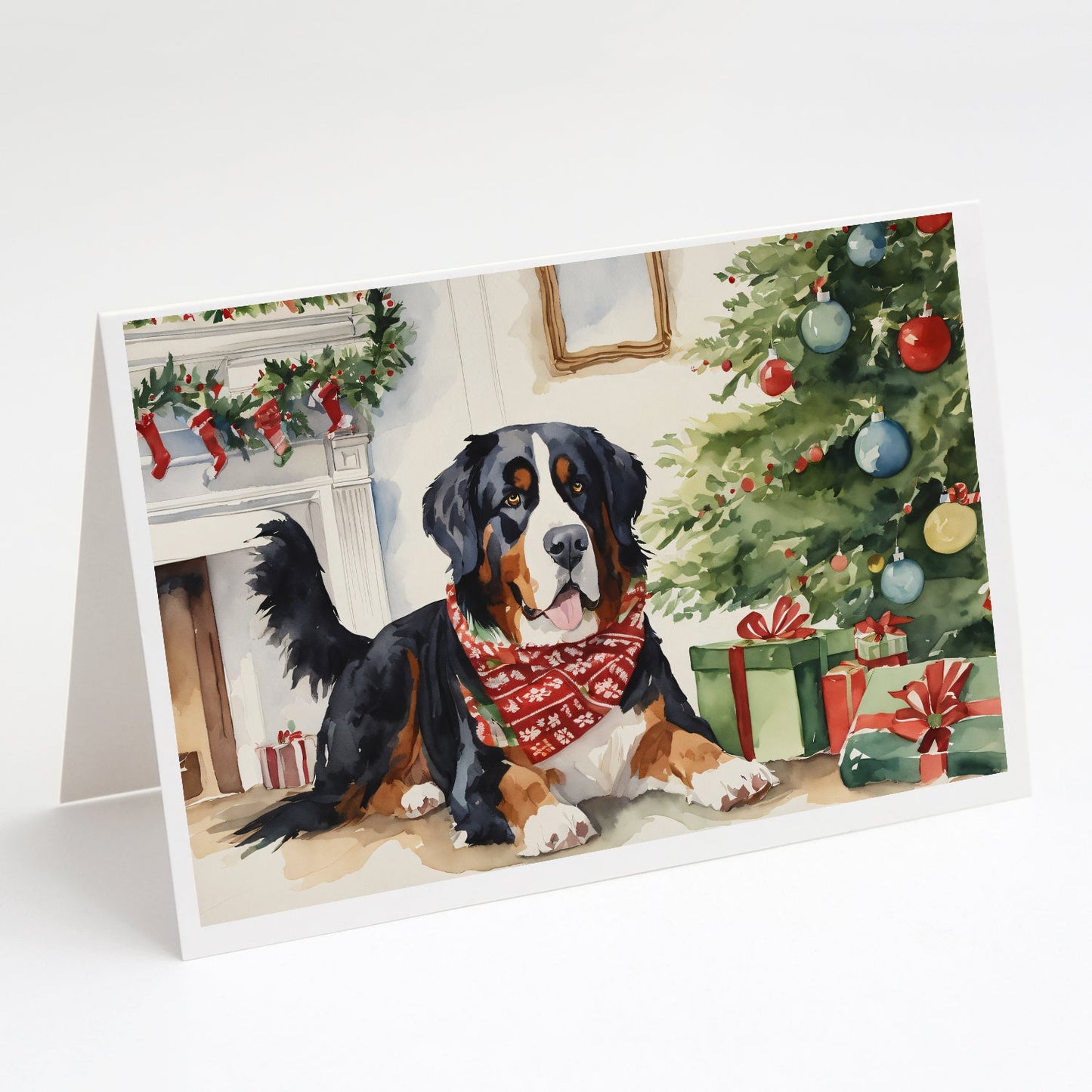 Bernese Mountain Dog Christmas Greeting Cards Pack of 8-0