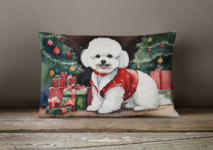 Bichon Frise Christmas Throw Pillow-3