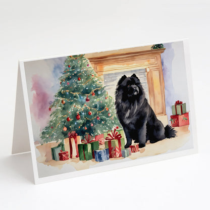 Black Chow Chow Christmas Greeting Cards Pack of 8-0