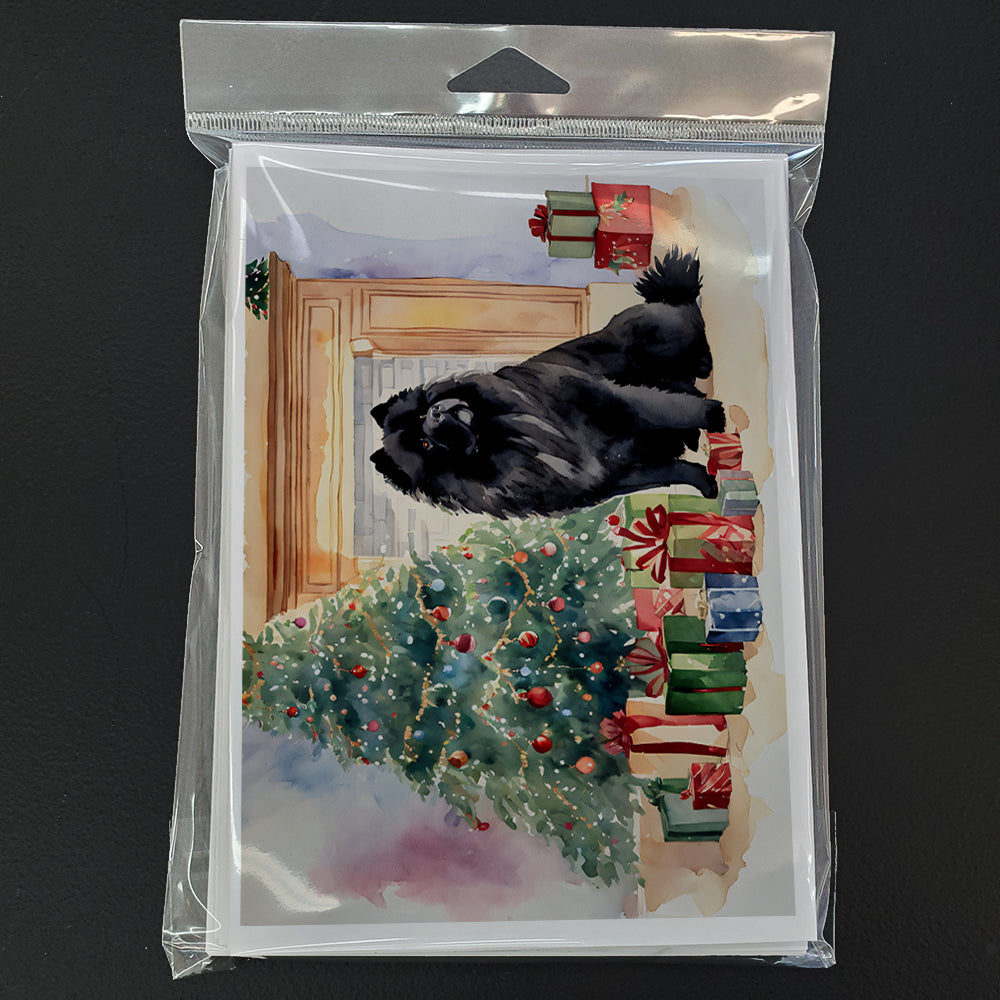 Black Chow Chow Christmas Greeting Cards Pack of 8-2
