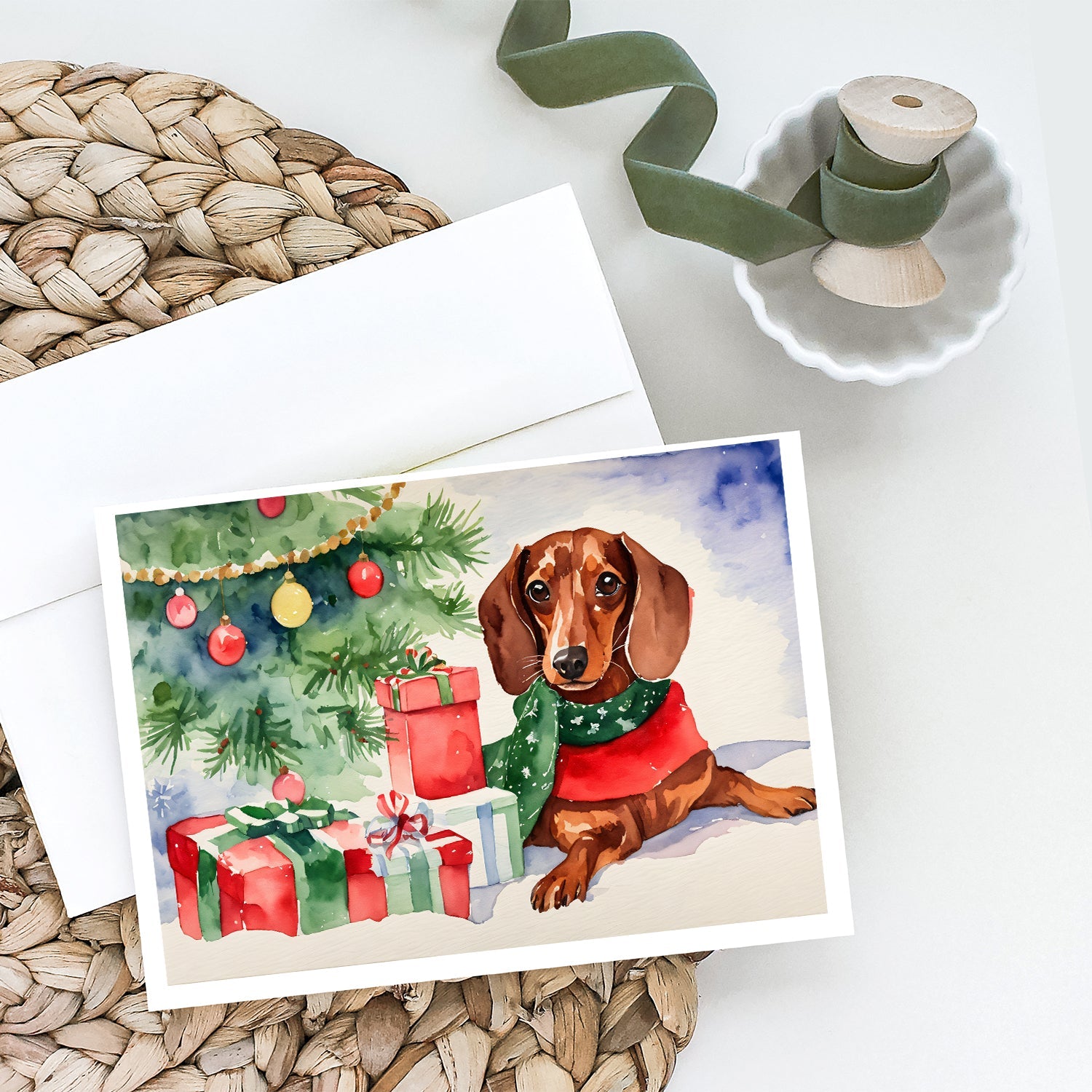 Dachshund Christmas Greeting Cards Pack of 8-1