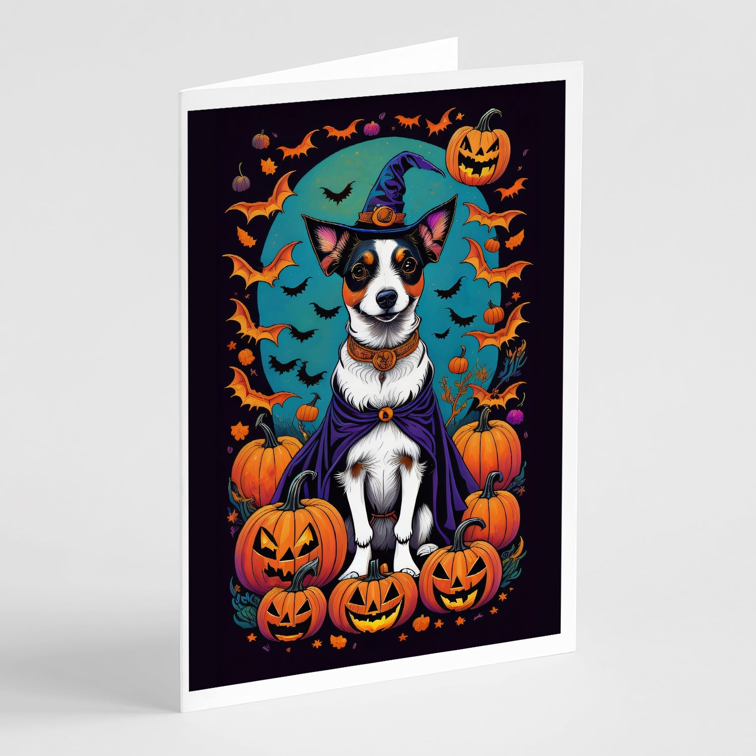 Jack Russell Terrier Witchy Halloween Greeting Cards Pack of 8-0