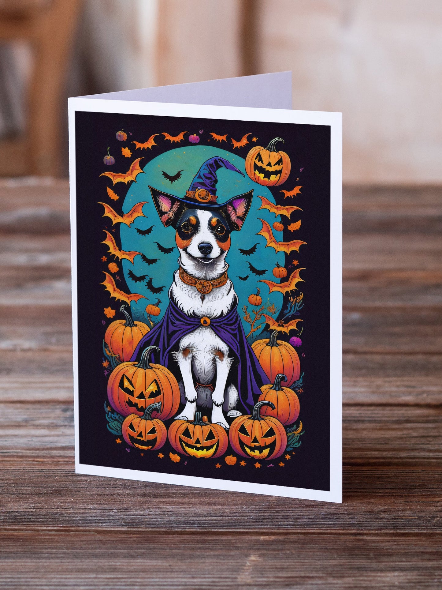 Jack Russell Terrier Witchy Halloween Greeting Cards Pack of 8-1
