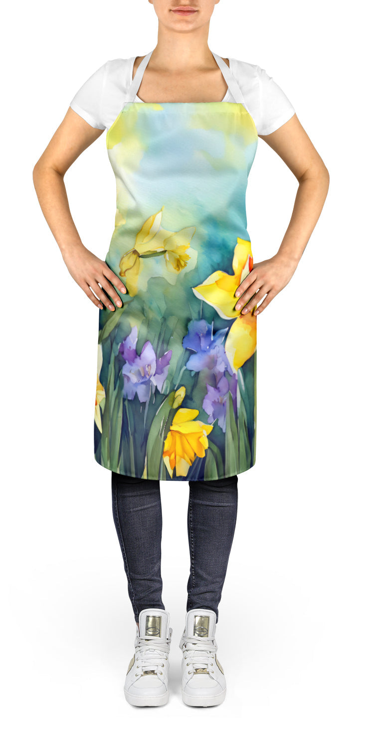 Daffodils in Watercolor Apron-1